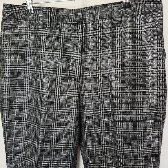 Worthington Womens Metallic Plaid Trousers Straight Leg Size 18 - Picture 3 of 9